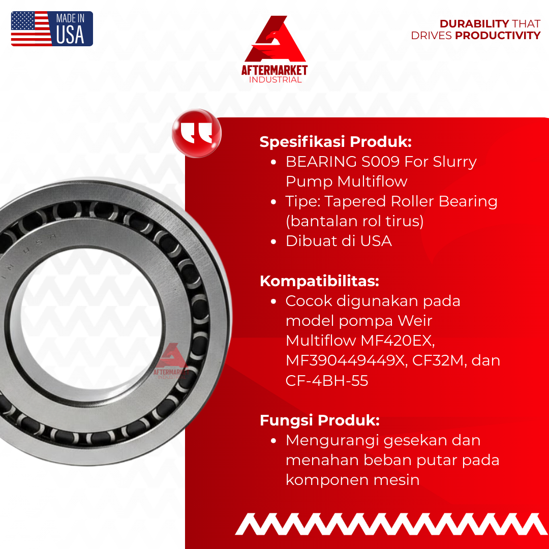 Jual Bearing S009 Pompa Lumpur Suku Cadang Multiflow Weir - Image 2