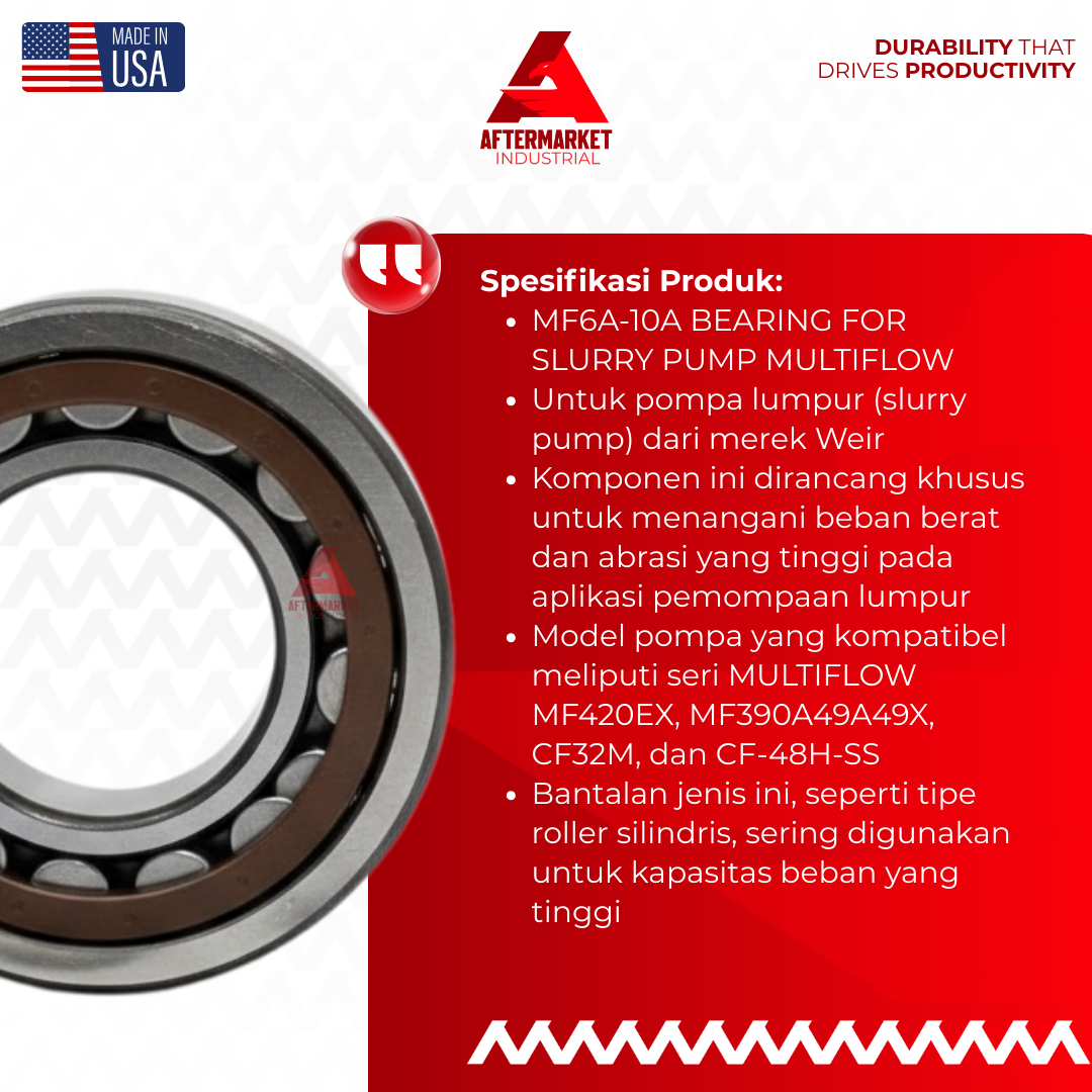 Jual Bearing MF6A-10A Multiflow Suku Cadang Pompa Lumpur Asli - Image 2