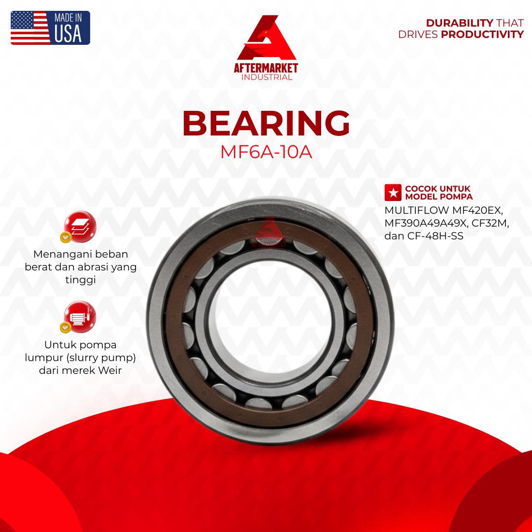 Suku Cadang Sparepart MF6A-10A Bearing Pompa Lumpur For Slurry Pump Multiflow Rol Silinder