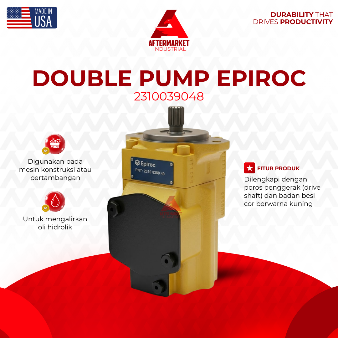 Suku Cadang Sparepart 2310039048 Double Pump Epiroc Pompa Hidrolik