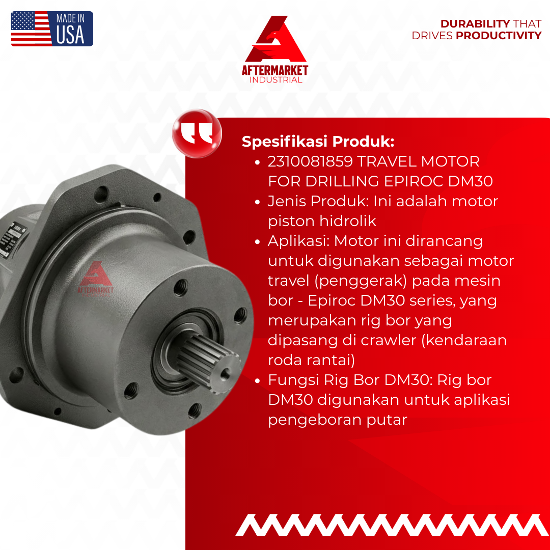 Jual Motor Travel 2310081859 Epiroc Piston Hidrolik Rig Bor - Image 2