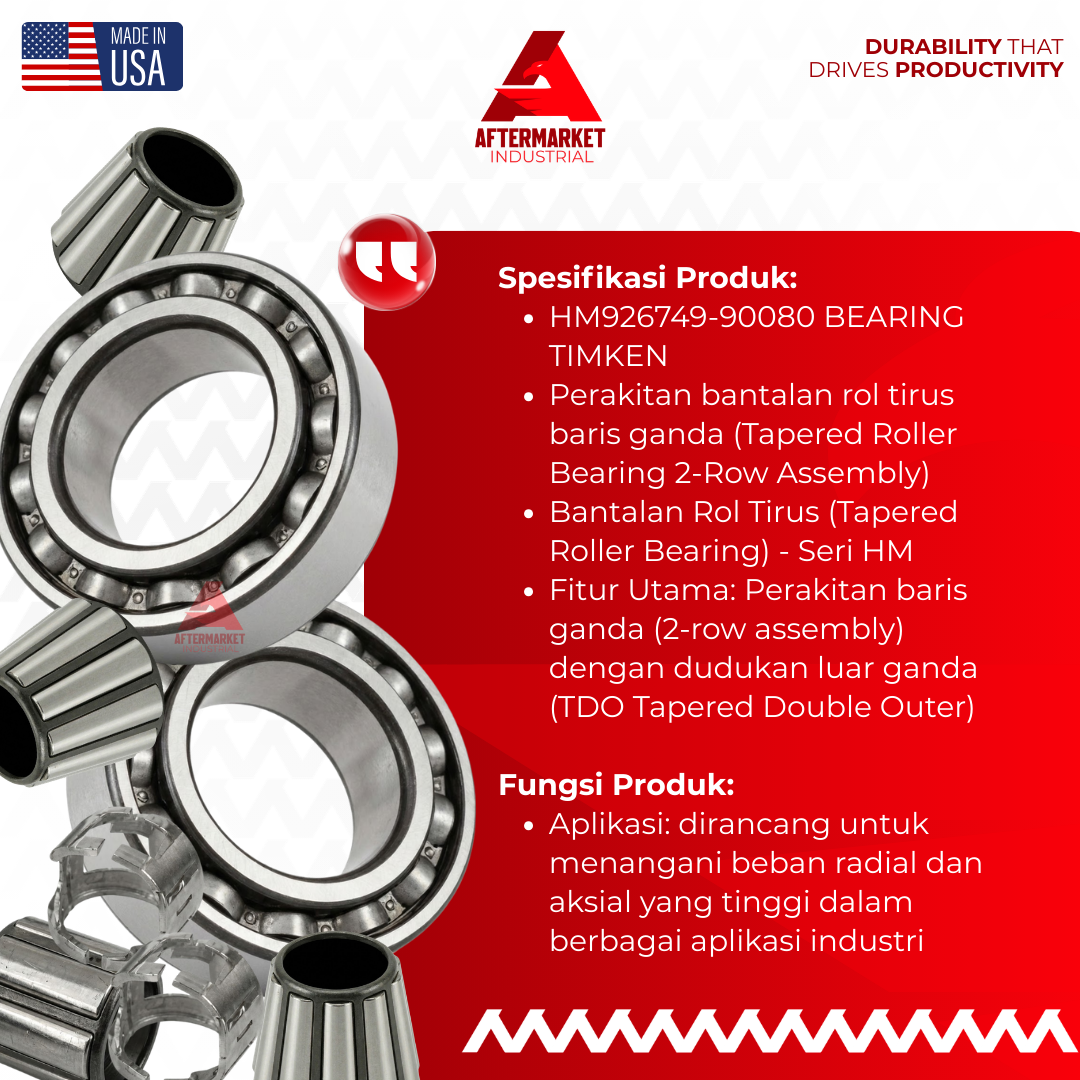 Jual HM926749-90080 Bearing Timken Kapasitas Beban Tinggi - Image 2