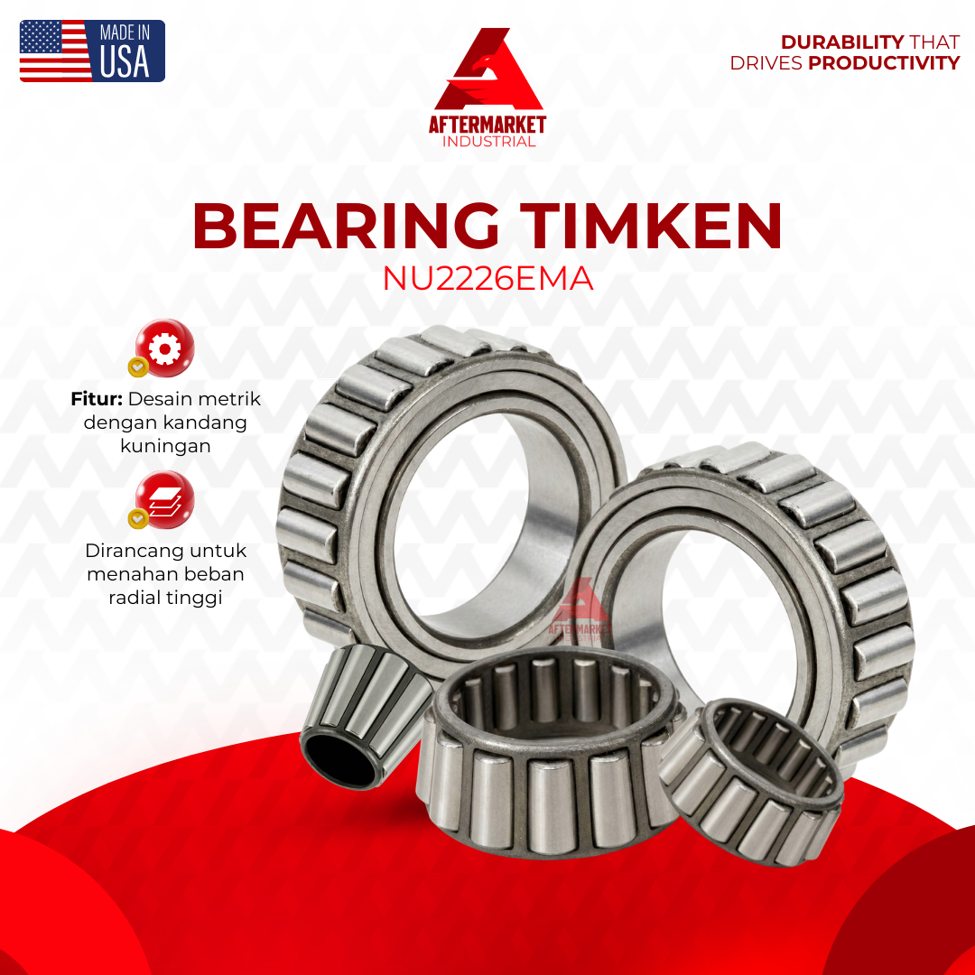 Jual NU2226EMA Bearing Timken Baris Tunggal Kapasitas Tinggi